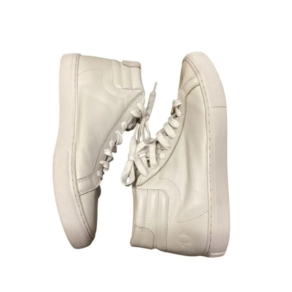 True Religion Mens Leather White Mid Trainers Sneakers Shoes size 7